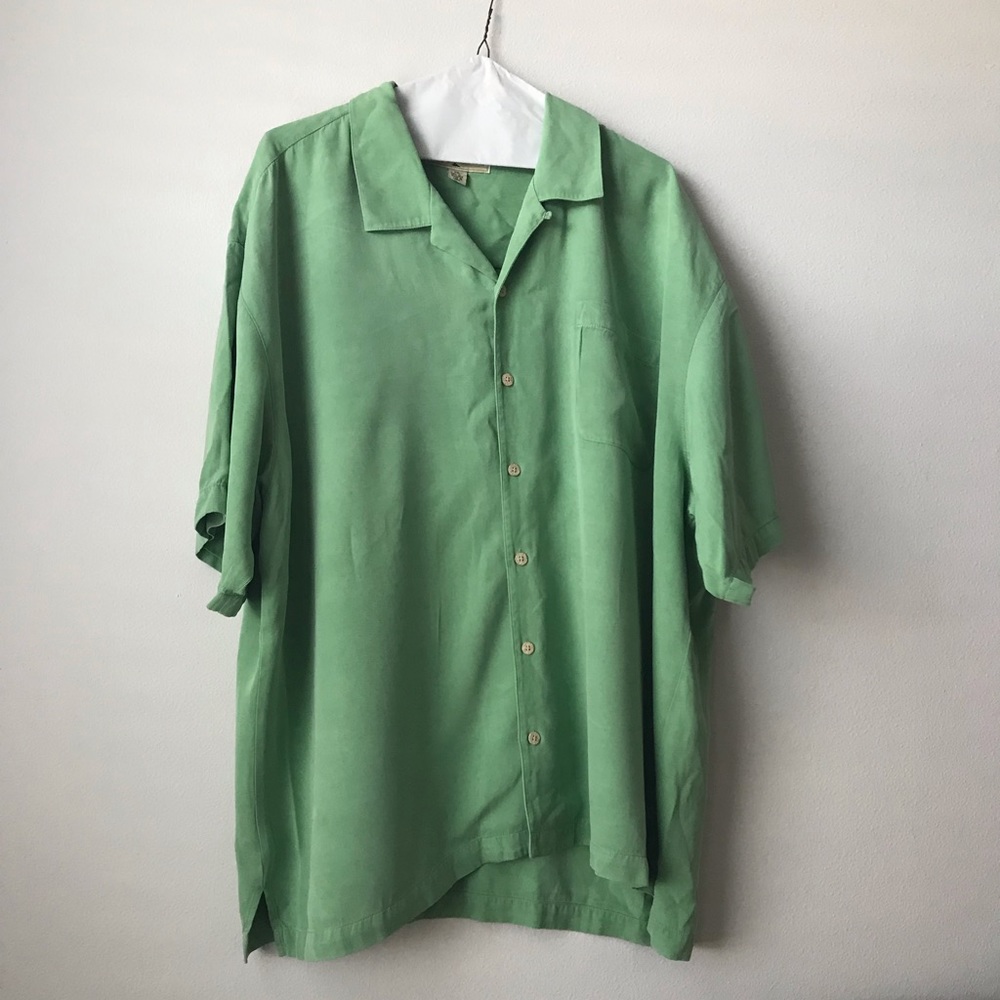 Green Tommy Bahama 100% Silk Shirt